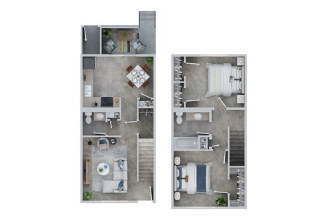 Two images of a floor plan of a house.